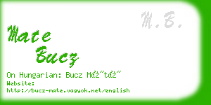 mate bucz business card